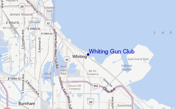 locatiekaart van Whiting Gun Club