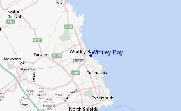 locatiekaart van Whitley Bay