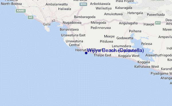 locatiekaart van Wijiya Beach (Dalawella)