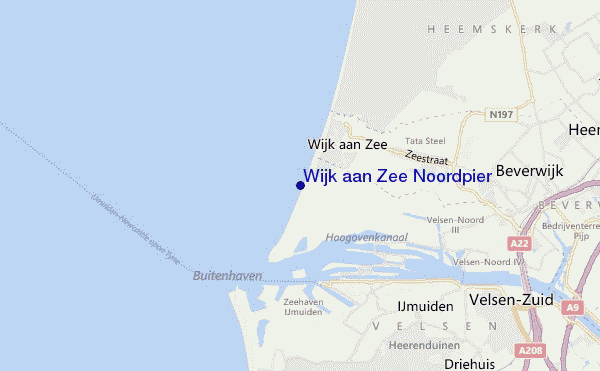 locatiekaart van Wijk aan Zee Noordpier