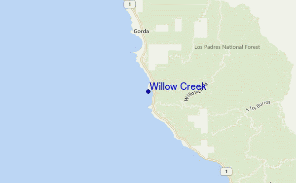locatiekaart van Willow Creek