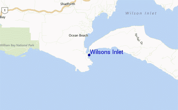 locatiekaart van Wilsons Inlet