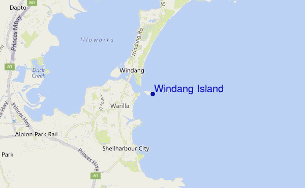 locatiekaart van Windang Island
