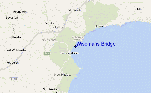 locatiekaart van Wisemans Bridge