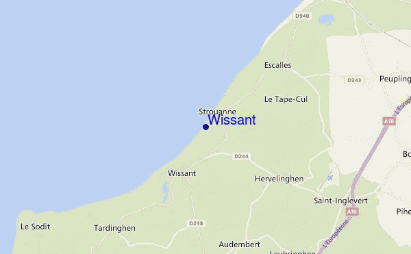 locatiekaart van Wissant