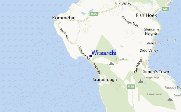 locatiekaart van Witsands