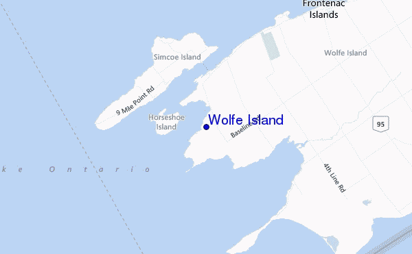 locatiekaart van Wolfe Island
