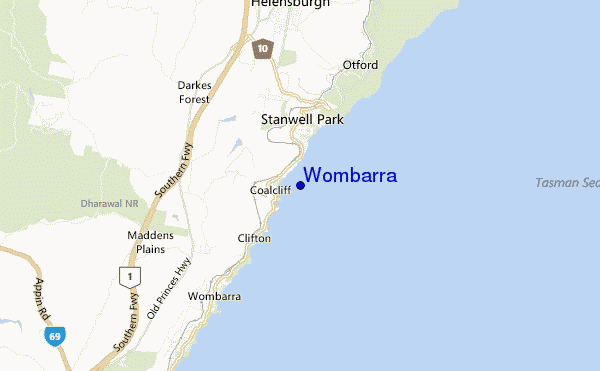 locatiekaart van Wombarra