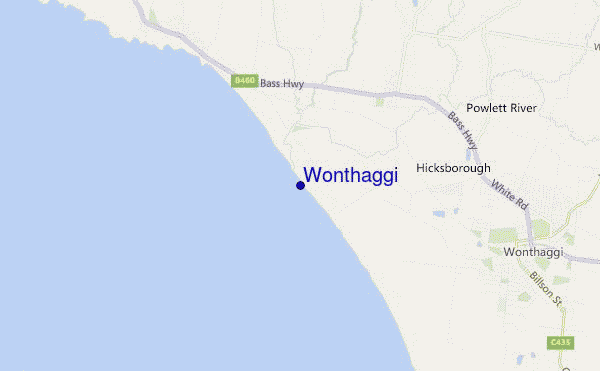 locatiekaart van Wonthaggi