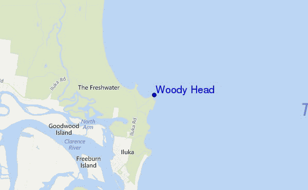 locatiekaart van Woody Head