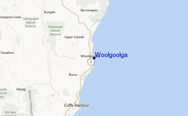 Woolgoolga Location Map