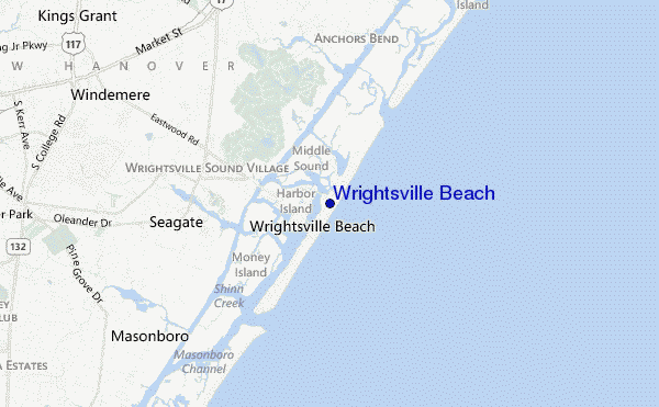 locatiekaart van Wrightsville Beach