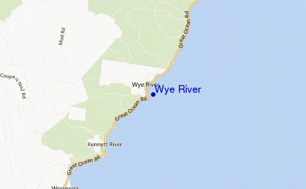 locatiekaart van Wye River