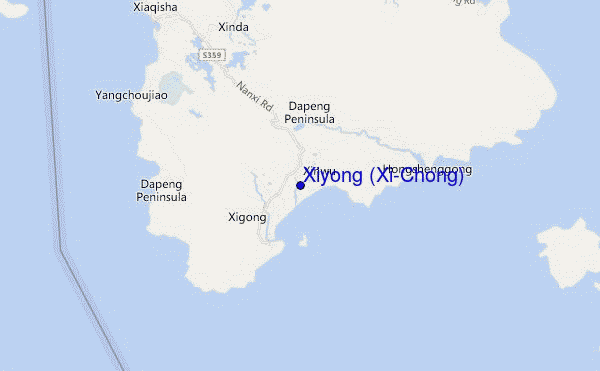 locatiekaart van Xiyong (Xi-Chong)