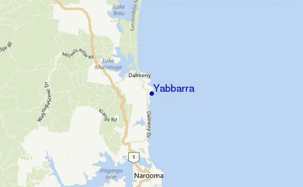 locatiekaart van Yabbarra