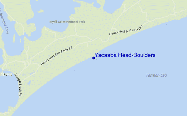 locatiekaart van Yacaaba Head-Boulders