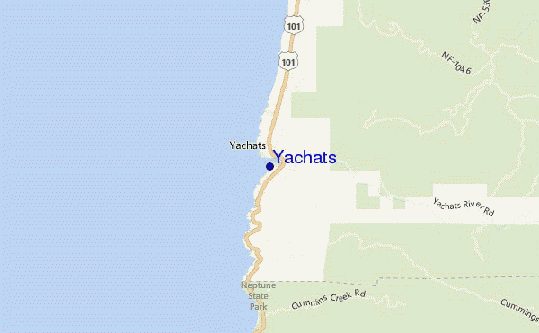 locatiekaart van Yachats