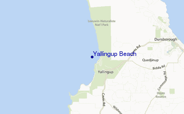 locatiekaart van Yallingup Beach