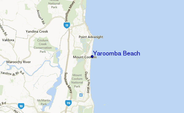 locatiekaart van Yaroomba Beach