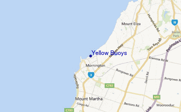 locatiekaart van Yellow Buoys