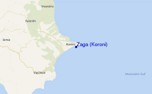 locatiekaart van Zaga (Koroni)