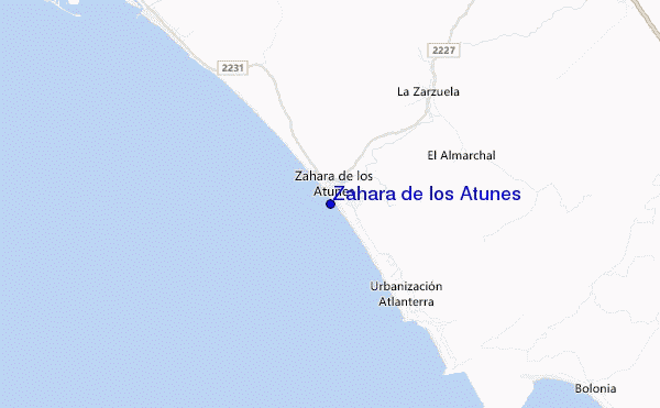 locatiekaart van Zahara de los Atunes