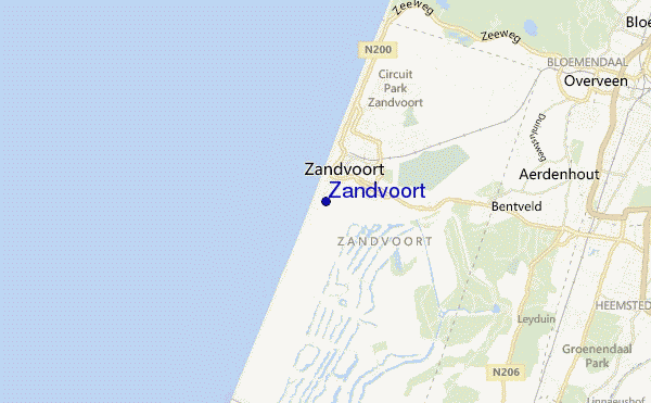 locatiekaart van Zandvoort