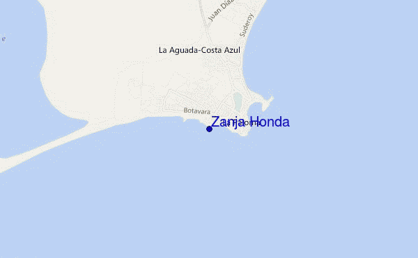 locatiekaart van Zanja Honda