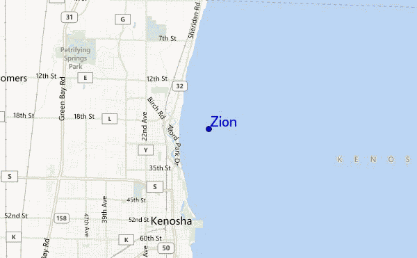 locatiekaart van Zion