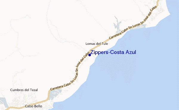 locatiekaart van Zippers-Costa Azul