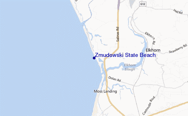 locatiekaart van Zmudowski State Beach