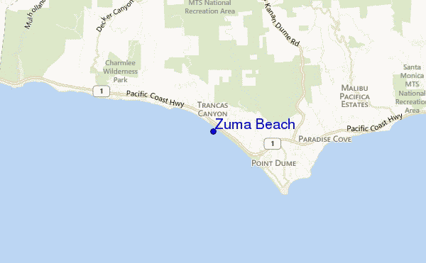 locatiekaart van Zuma Beach