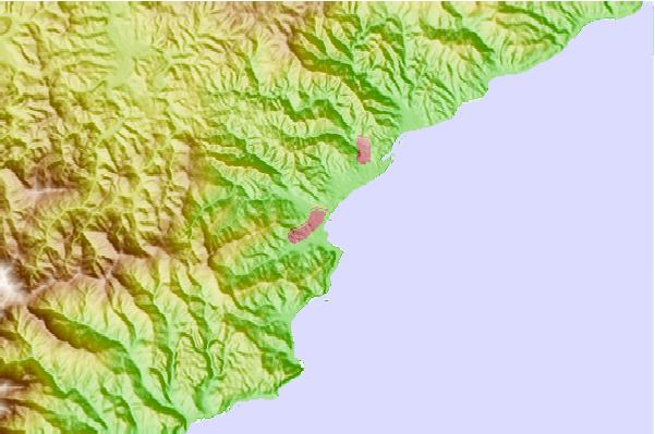 Surflocaties in de buurt van Acque-Calde (Savona)
