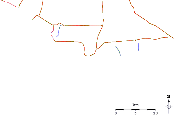 Wegen en rivieren in de buurt Cape Northumberland