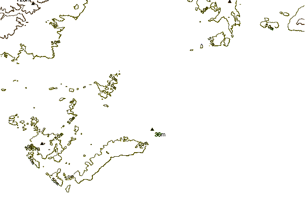 Kustlijn bij D'Estrees Bay