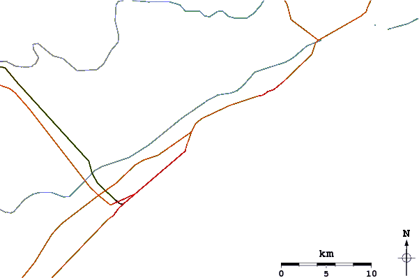 Wegen en rivieren in de buurt Dunes Cove
