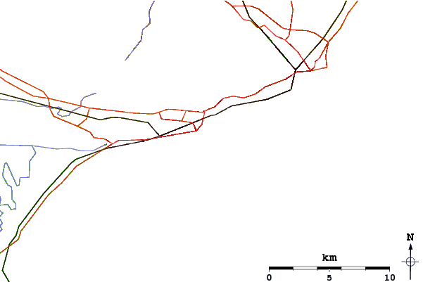 Wegen en rivieren in de buurt Folkestone