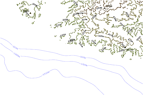 Kustlijn bij Hideaway