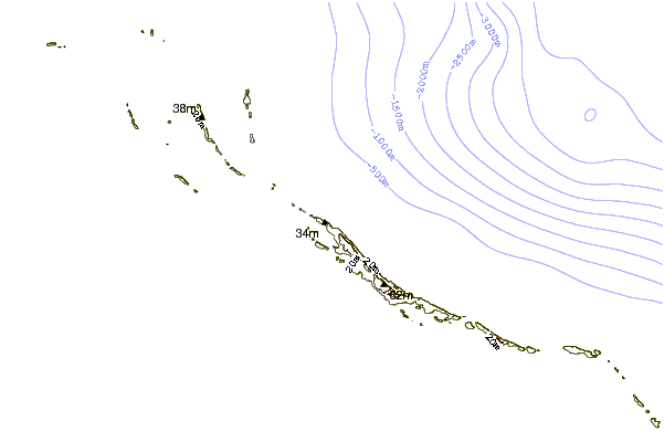 Kustlijn bij Holiday Beach