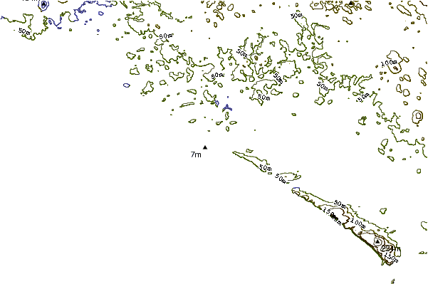 Kustlijn bij Hush Hush Beach