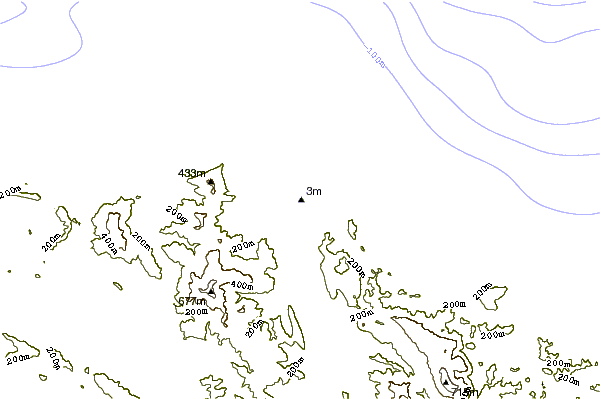 Kustlijn bij Isla de Izaro