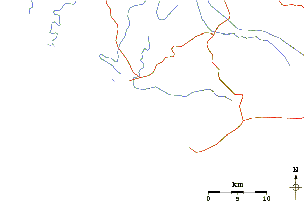 Wegen en rivieren in de buurt Las Islitas (Matanchen Bay)