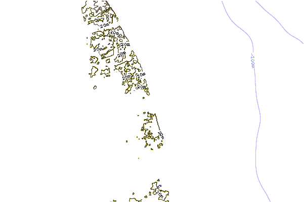 Kustlijn bij Marconis Beach