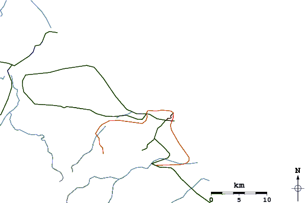 Wegen en rivieren in de buurt Playa Bonita