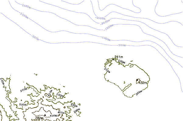 Kustlijn bij Playa Grande