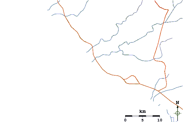 Wegen en rivieren in de buurt Playa Linda
