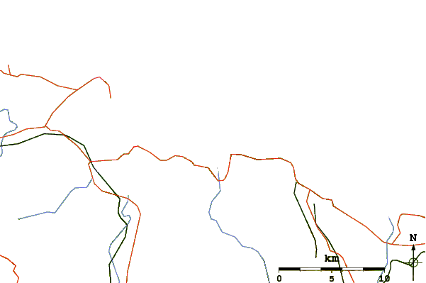 Wegen en rivieren in de buurt Playa de Orinon