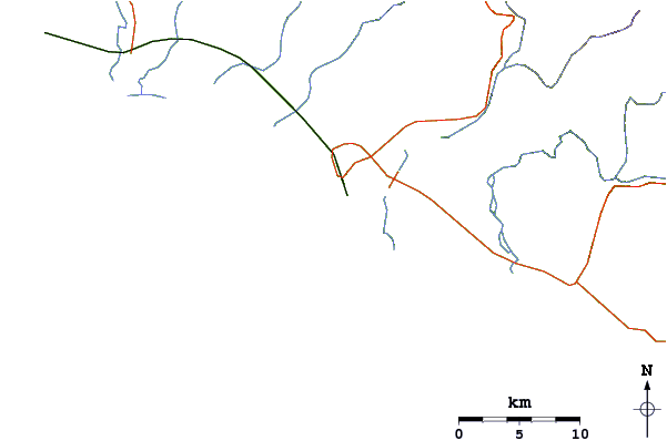 Wegen en rivieren in de buurt Playita
