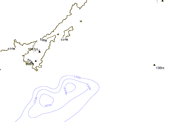 Kustlijn bij Praia Grande