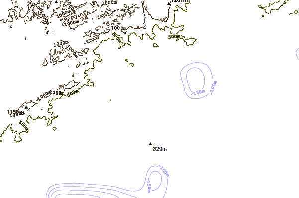Kustlijn bij Praia Tenório